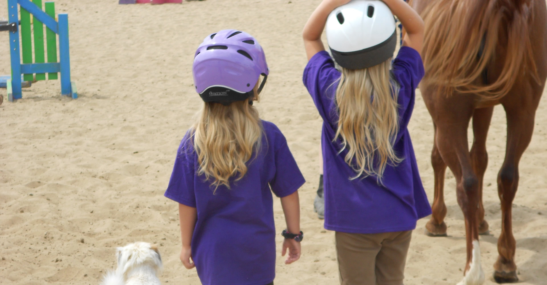 Two girls and a horse at Preston Rosedale Farm Camp
