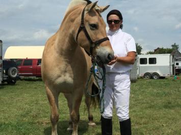 Woman and horse during Preston Rosedale Show